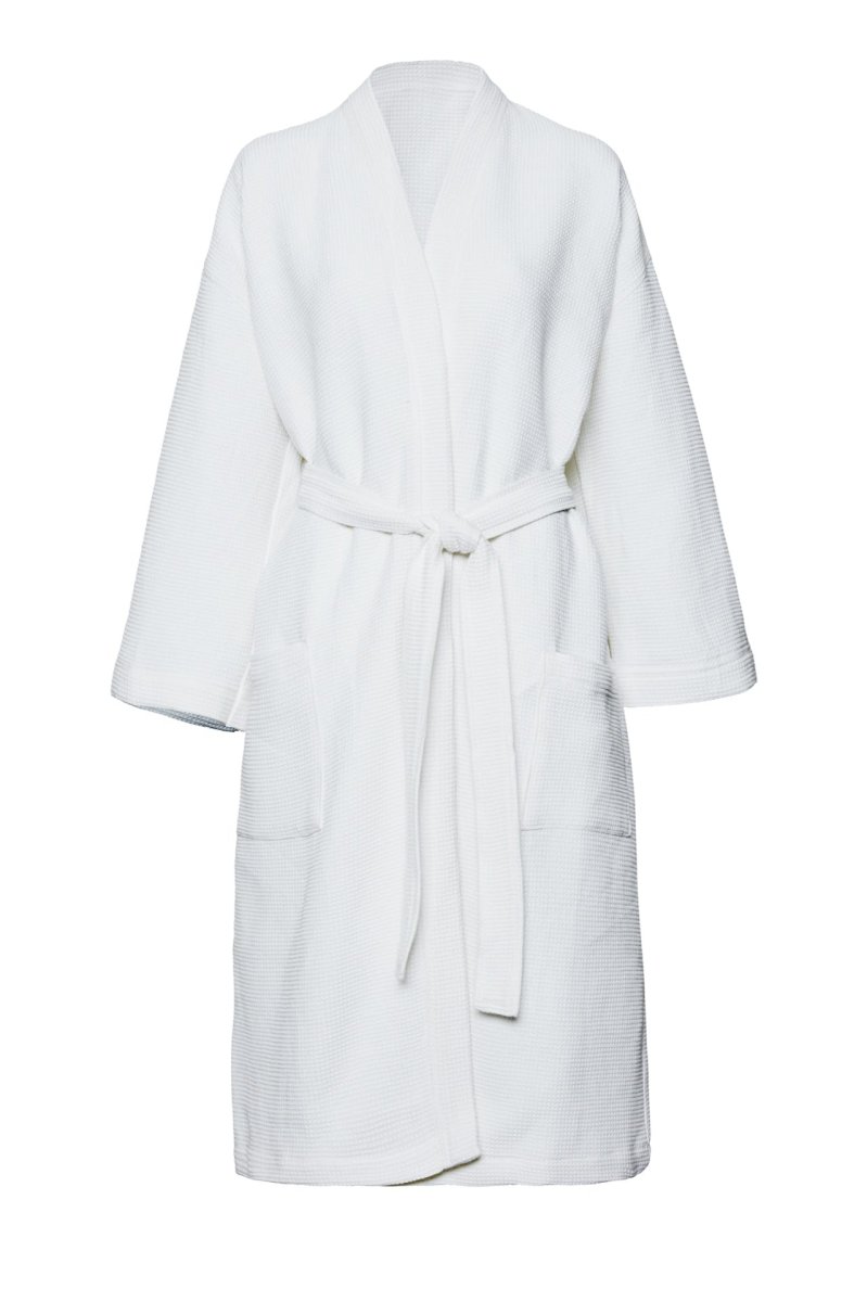 Våfflad Morgonrock vit – S/M