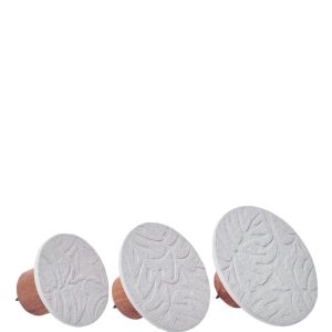 Väggknoppar, ljusgrå med lövmönster