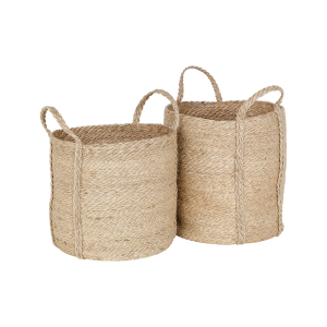 Cylinder w.handles twist Elin nat.grey S/2