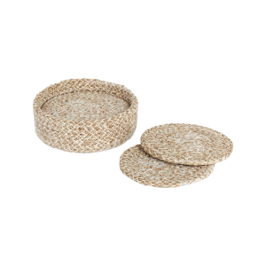 Coaster Ella white/natural d10,5cm