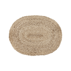 Placemat twist Elin nat.grey oval