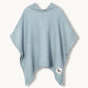 Badponcho till barn storlekar 1-9 år, ljusblå – Nätpåse på köpet!