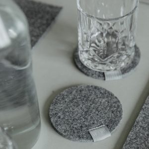 Grafitgrå Glasunderlägg 4-p