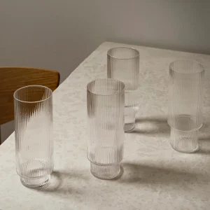 Ferm Living Ripple Long Drink Glasses - Set of 4